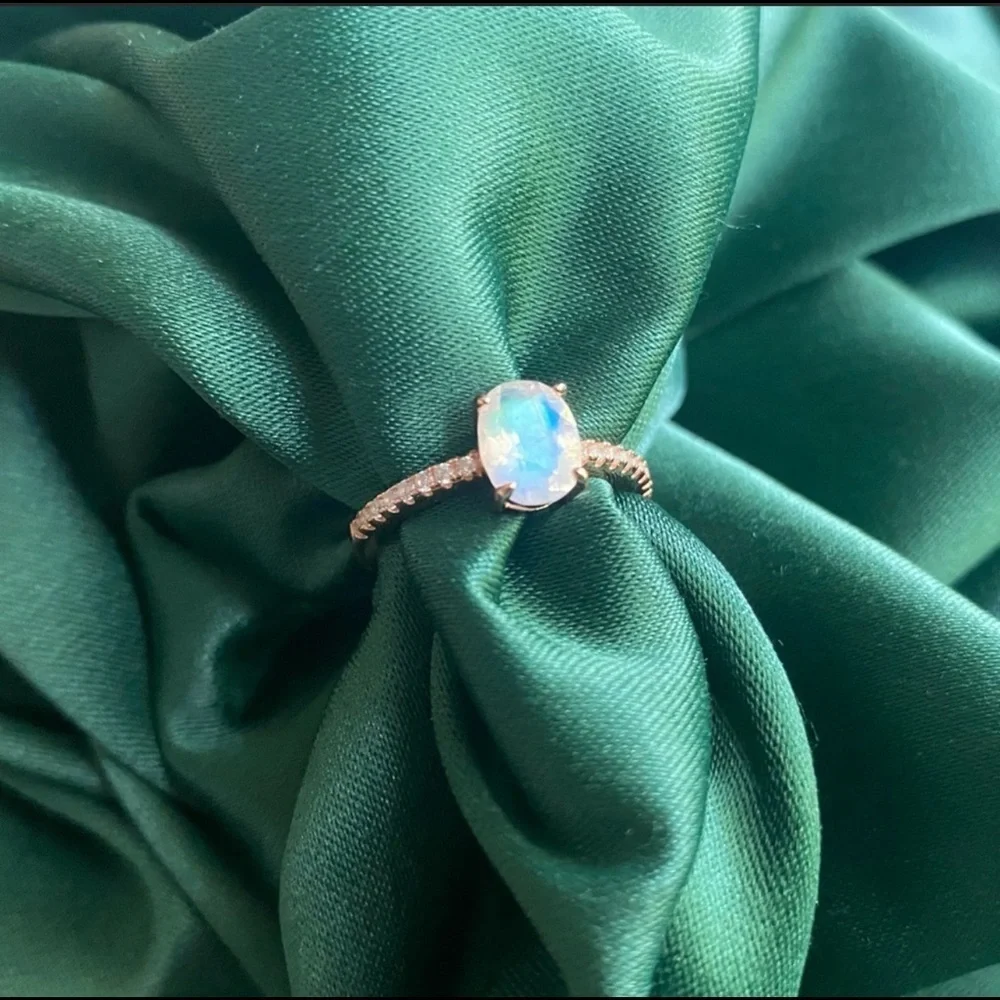 ‘SHE'S A RAINBOW' Moonstone 14k Rose Gold Ring